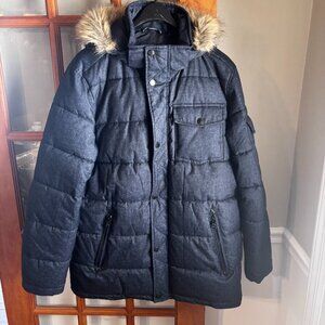 Nautica  Men's Parka with Removable Faux-Fur Trimmed Hood SZ: L
